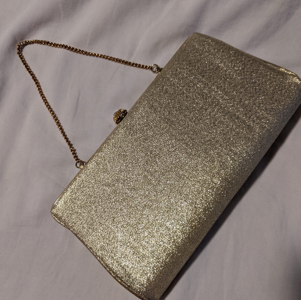 Volare gold lame clutch